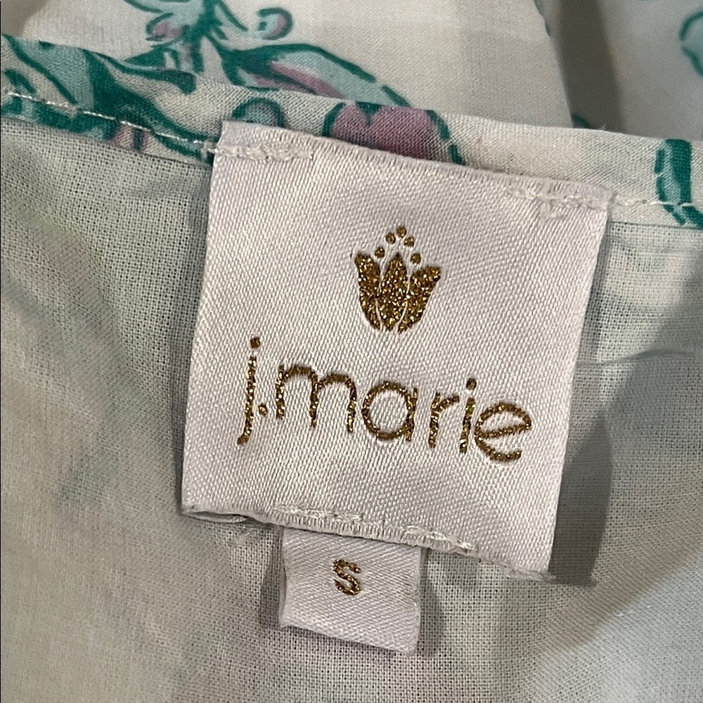j.marie CECILIA RUFFLE FLORAL MINI DRESS in BLUE, mint with Lilac Accents SIZE S - Picture 10 of 11